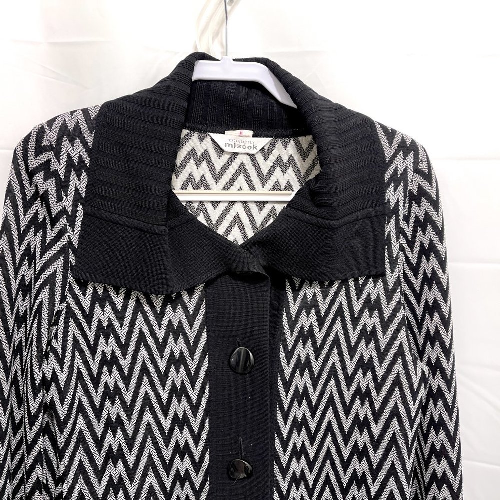 Exclusively Misook Button Front Knit Jacket, Sz M - image 2